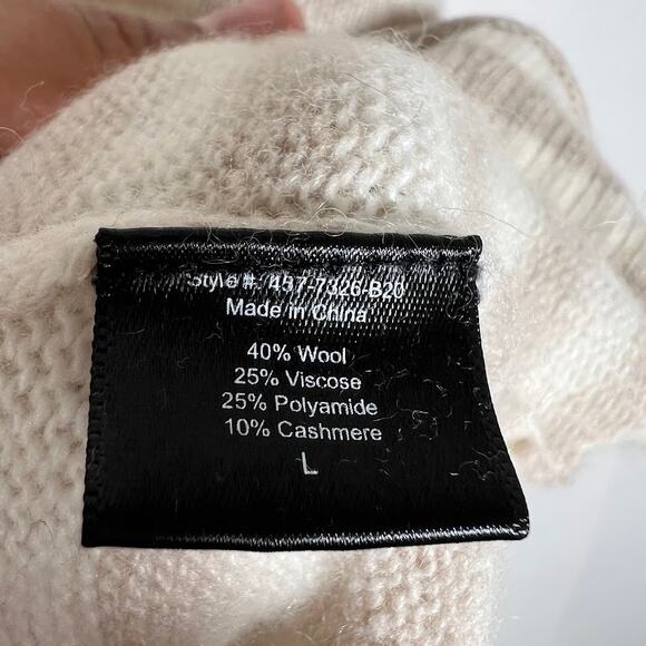 Jenni Kayne Women's Wool Cashmere Crew Neck Striped Sweater L Long Sleeve *Read - Picture 6 of 8